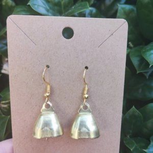 Gold Color Mini Cowbell Earrings